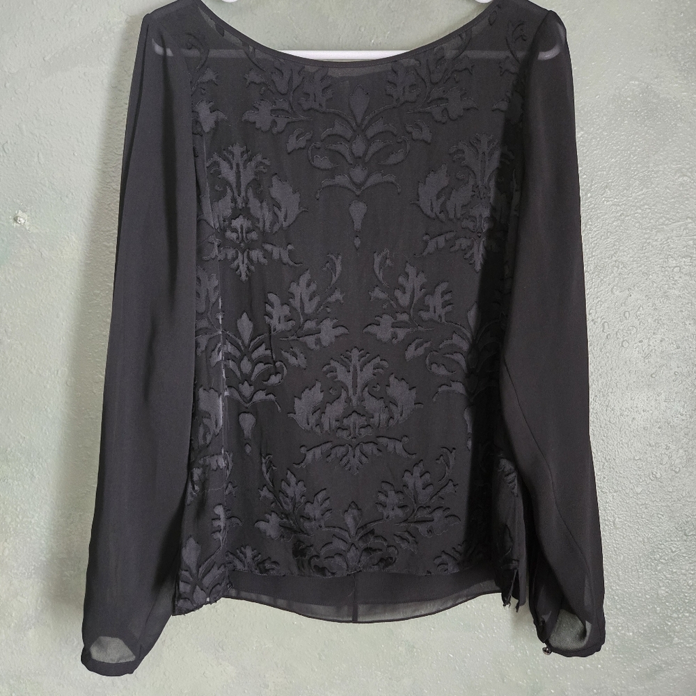White House Black Market - Blouse Shirt - Chiffon Detail - Size Women's 10